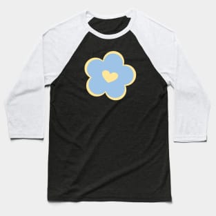 Blue and yellow heart flower Baseball T-Shirt